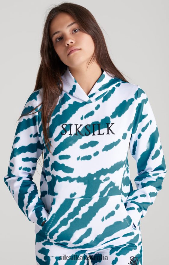 Girls Apparel TB82N339 SikSilk White Tie Dye Hoodie