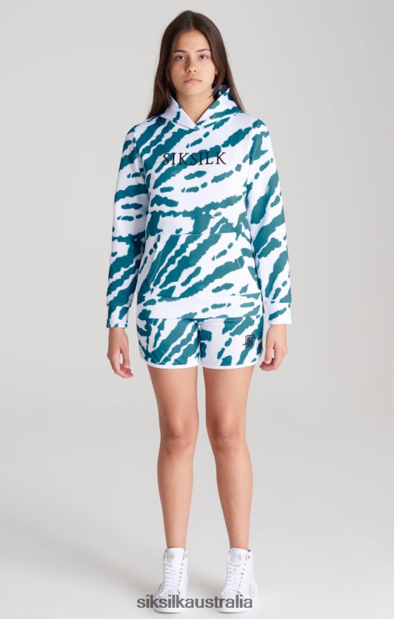 Girls Apparel TB82N339 SikSilk White Tie Dye Hoodie