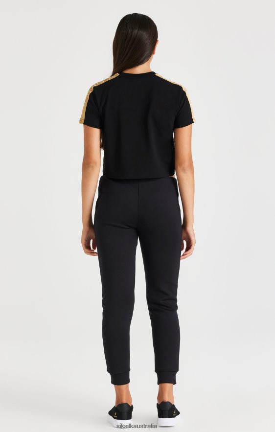 Girls Apparel TB82N316 SikSilk Metallic Taped Raglan Tee - Black