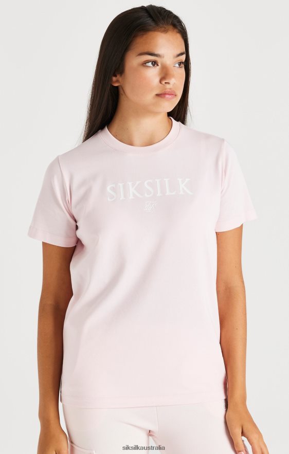 Girls Apparel TB82N317 SikSilk Branded Tee - Pink