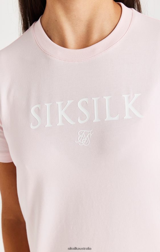 Girls Apparel TB82N317 SikSilk Branded Tee - Pink