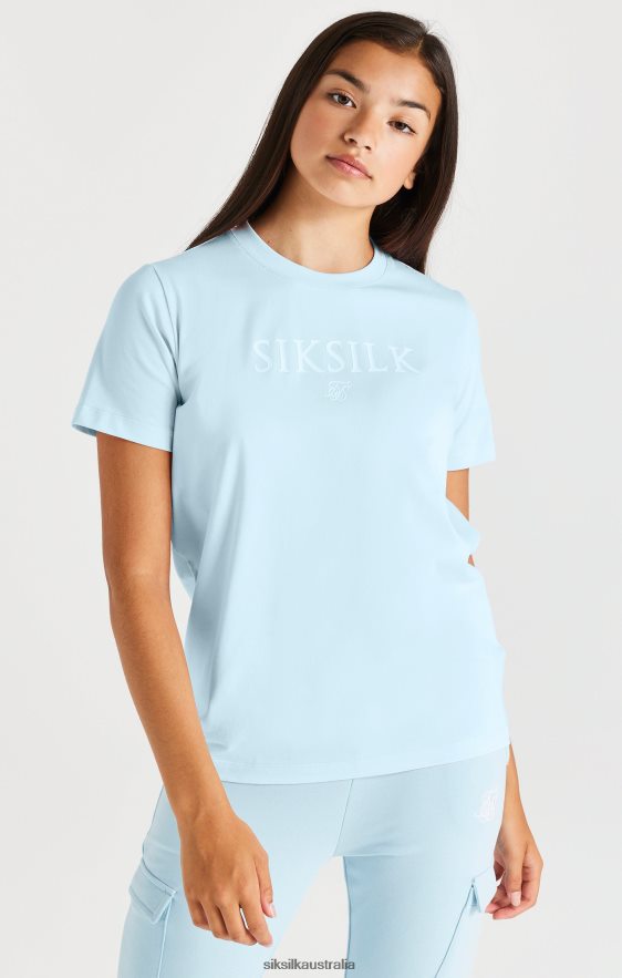 Girls Apparel TB82N319 SikSilk Branded Tee - Blue