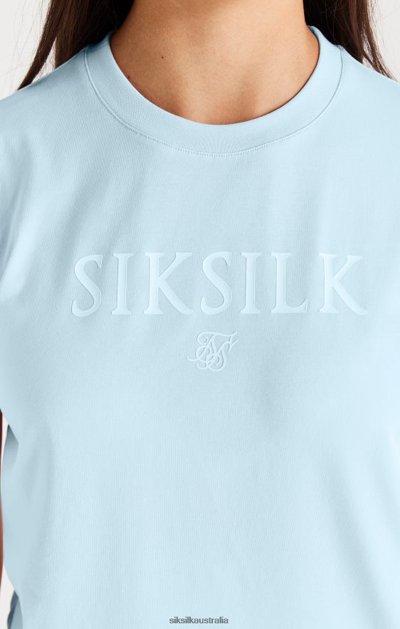 Girls Apparel TB82N319 SikSilk Branded Tee - Blue