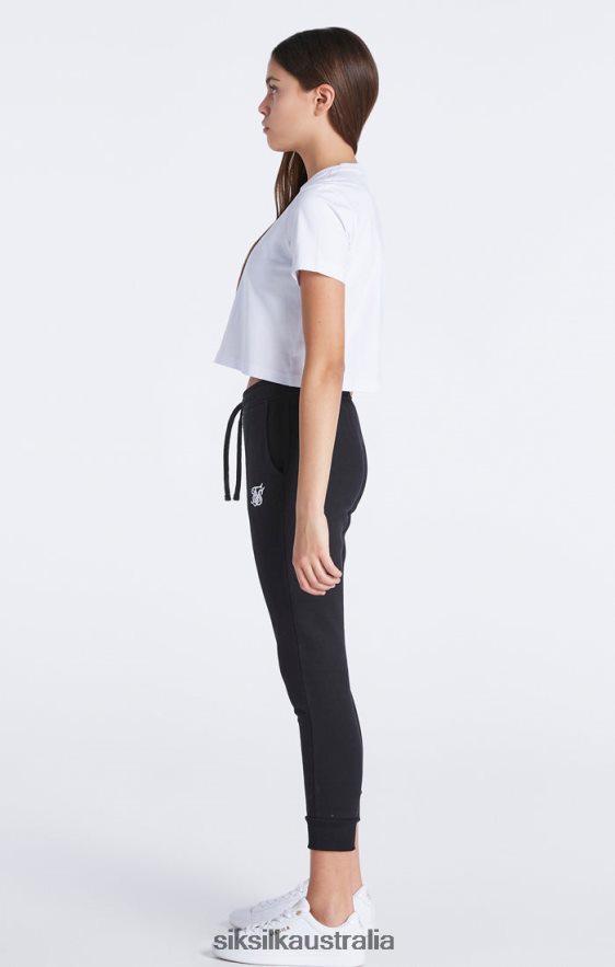 Girls Apparel TB82N321 SikSilk White Essentials Cropped T-Shirt