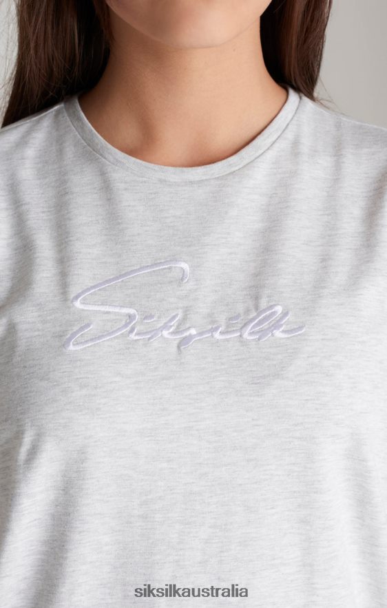 Girls Apparel TB82N322 SikSilk Grey Marl Signature Boyfriend T-Shirt