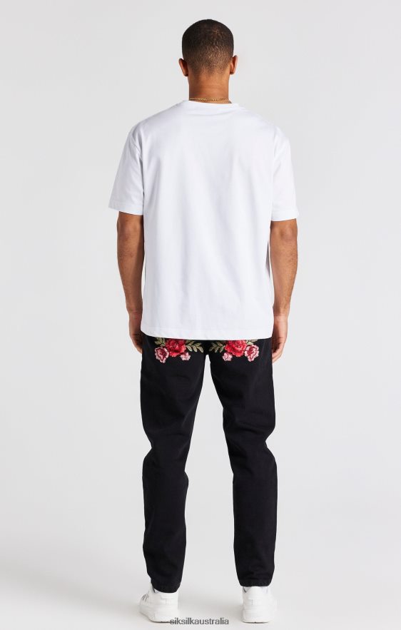 Men Apparel TB82N542 SikSilk Black Rose Straight Cut Denim