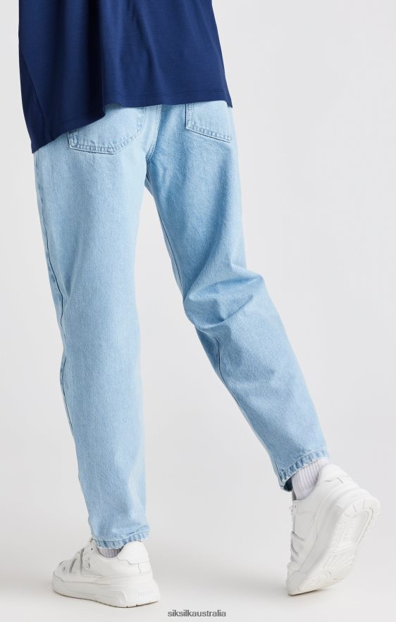 Men Apparel TB82N544 SikSilk Light Blue Basic Carrot Jean
