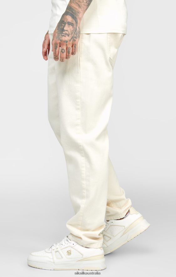 Men Apparel TB82N545 SikSilk Ecru Relaxed Fit Denim Jean