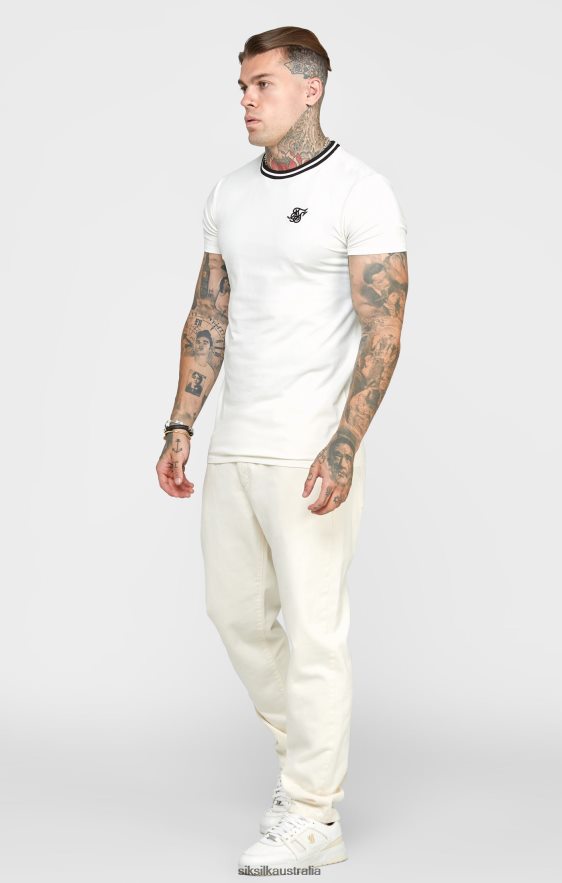 Men Apparel TB82N545 SikSilk Ecru Relaxed Fit Denim Jean