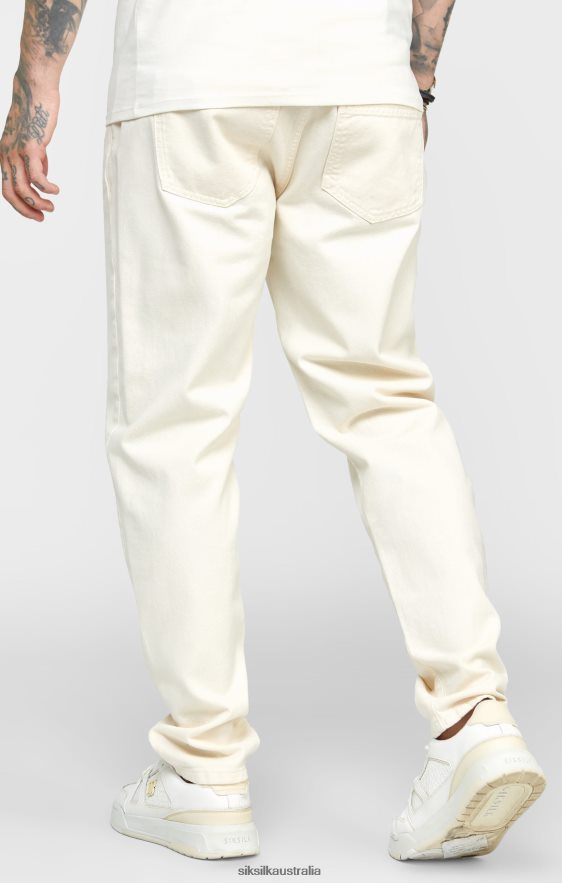 Men Apparel TB82N545 SikSilk Ecru Relaxed Fit Denim Jean