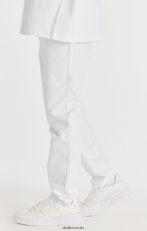 Men Apparel TB82N547 SikSilk White Straight Cut Denim