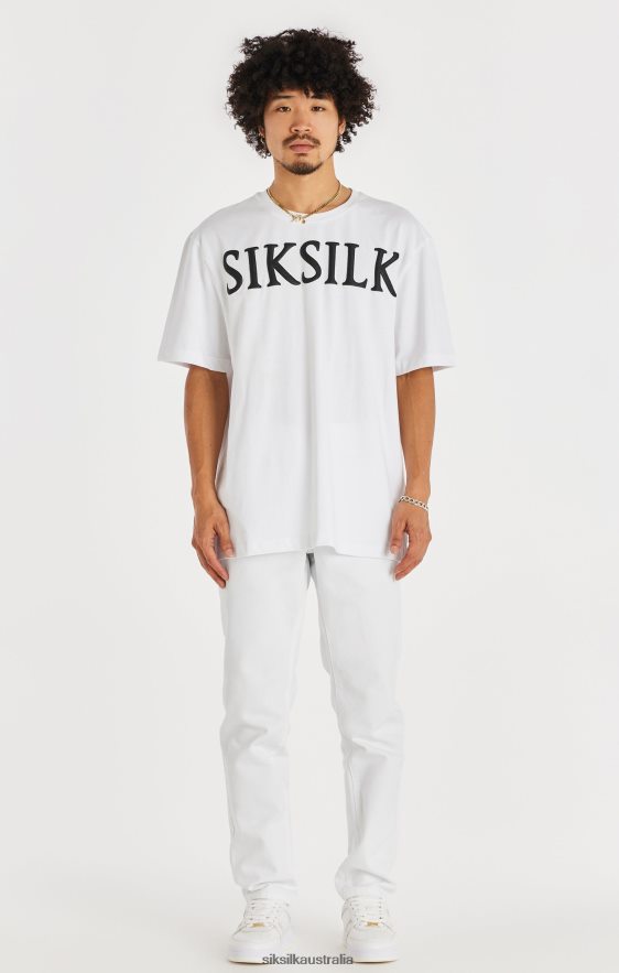 Men Apparel TB82N547 SikSilk White Straight Cut Denim