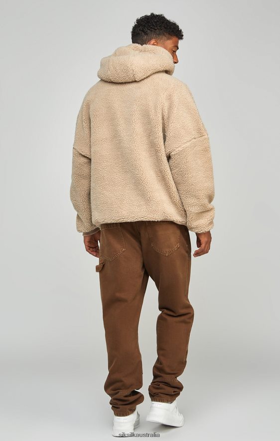 Men Apparel TB82N549 SikSilk Brown Straight Fit Carpenter Denim