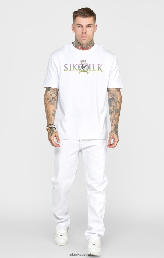 Men Apparel TB82N550 SikSilk White Rose Straight Cut Denim