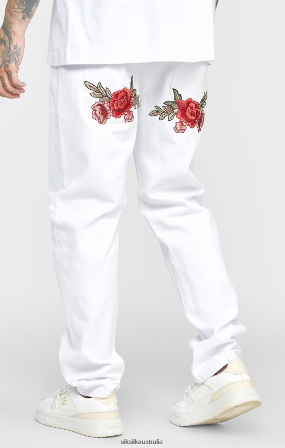 Men Apparel TB82N550 SikSilk White Rose Straight Cut Denim