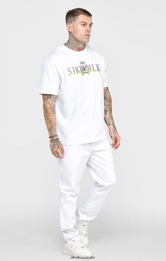 Men Apparel TB82N550 SikSilk White Rose Straight Cut Denim
