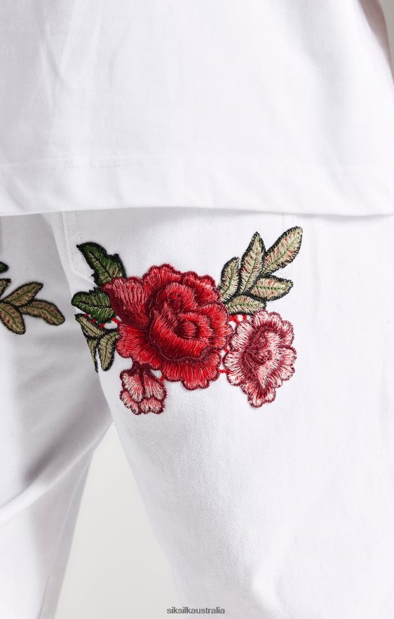 Men Apparel TB82N550 SikSilk White Rose Straight Cut Denim