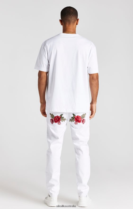 Men Apparel TB82N550 SikSilk White Rose Straight Cut Denim