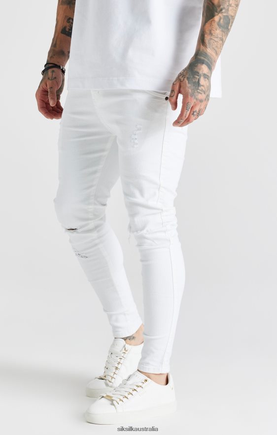 Men Apparel TB82N553 SikSilk White Essential Distressed Skinny Jean