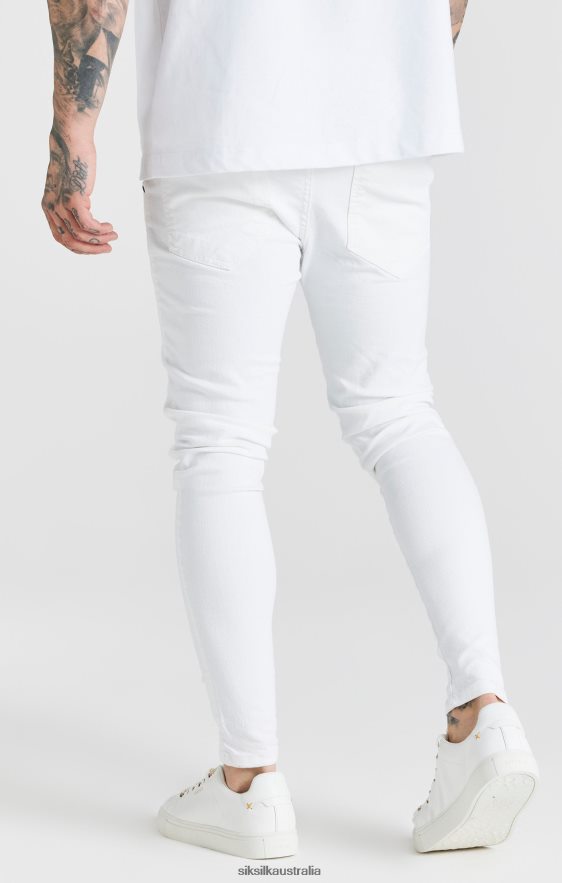 Men Apparel TB82N553 SikSilk White Essential Distressed Skinny Jean