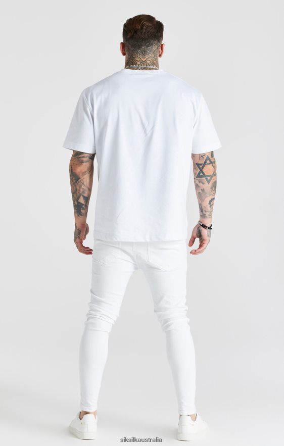 Men Apparel TB82N553 SikSilk White Essential Distressed Skinny Jean