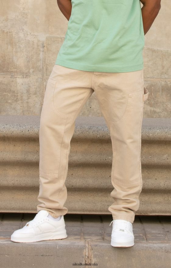 Men Apparel TB82N555 SikSilk Ecru Straight Fit Carpenter Denim