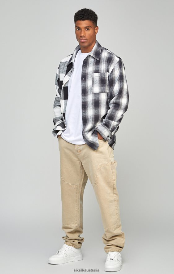 Men Apparel TB82N555 SikSilk Ecru Straight Fit Carpenter Denim