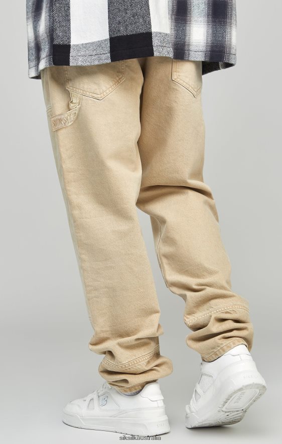 Men Apparel TB82N555 SikSilk Ecru Straight Fit Carpenter Denim