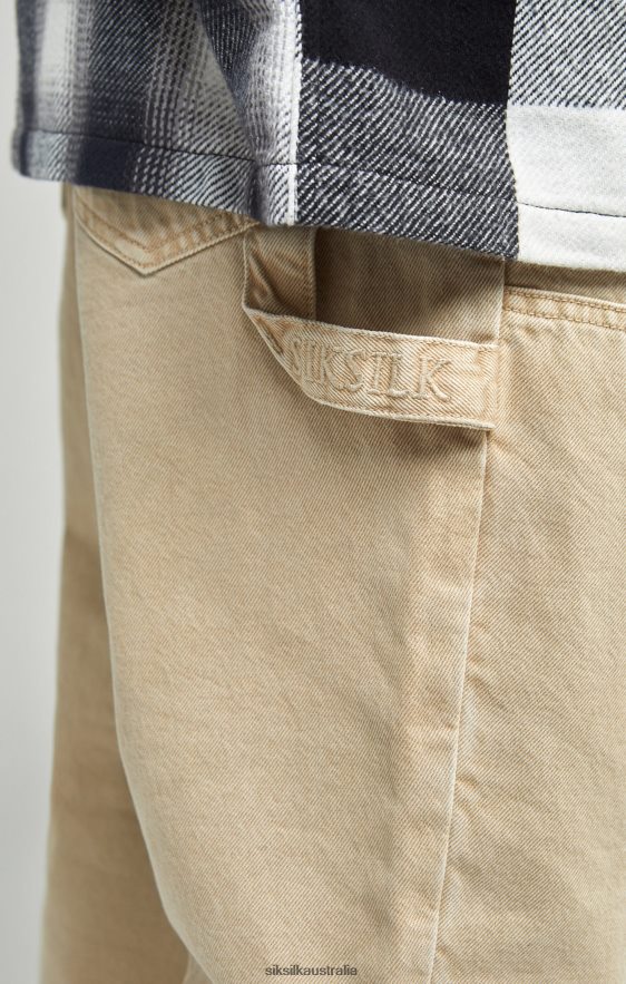 Men Apparel TB82N555 SikSilk Ecru Straight Fit Carpenter Denim