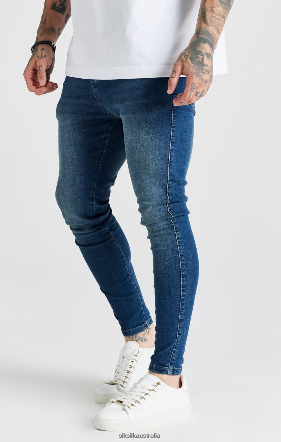 Men Apparel TB82N556 SikSilk Blue Washed Essential Skinny Jean