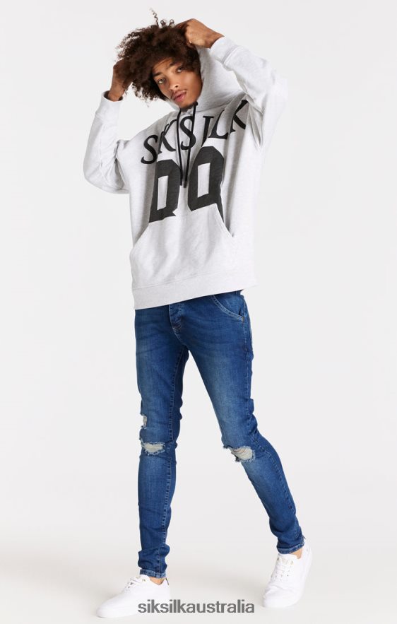 Men Apparel TB82N563 SikSilk Blue Distressed Slim Fit Jean