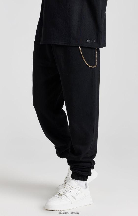 Men Apparel TB82N533 SikSilk Black Chain Jogger