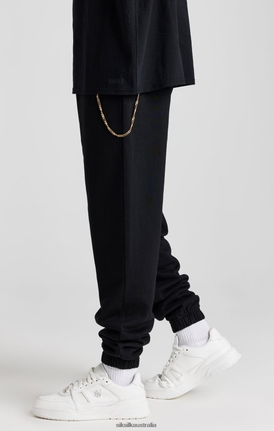 Men Apparel TB82N533 SikSilk Black Chain Jogger