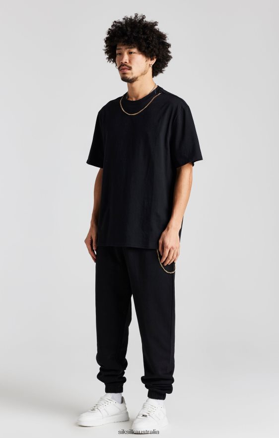 Men Apparel TB82N533 SikSilk Black Chain Jogger