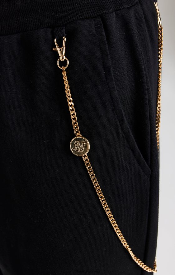 Men Apparel TB82N533 SikSilk Black Chain Jogger