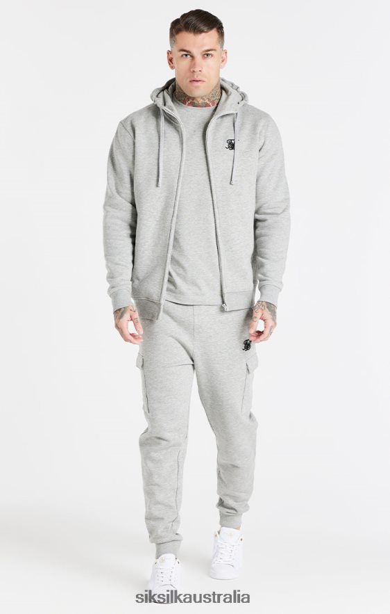Men Apparel TB82N538 SikSilk Grey Essential Cargo Fleece Jogger