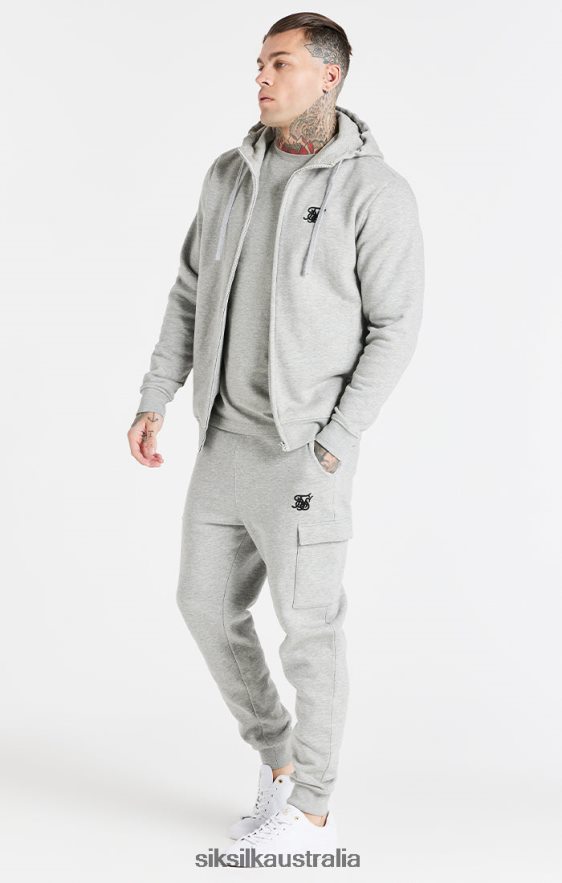 Men Apparel TB82N538 SikSilk Grey Essential Cargo Fleece Jogger