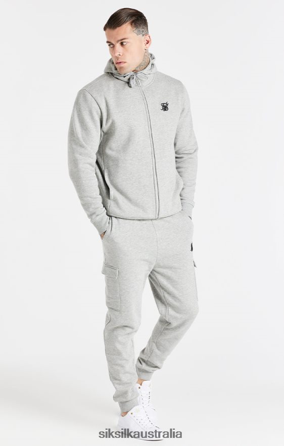 Men Apparel TB82N538 SikSilk Grey Essential Cargo Fleece Jogger