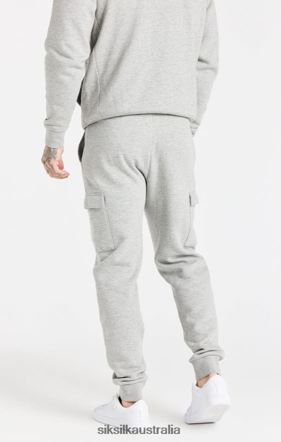 Men Apparel TB82N538 SikSilk Grey Essential Cargo Fleece Jogger
