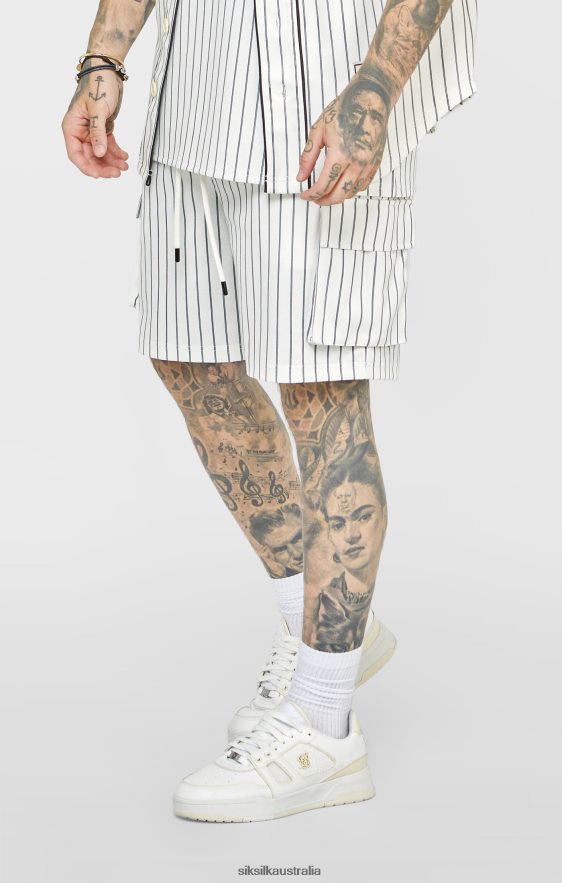 Men Apparel TB82N568 SikSilk Ecru Anniversary Basketball Cargo Short