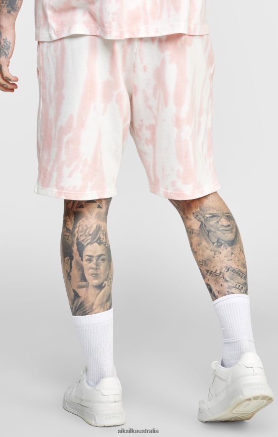 Men Apparel TB82N574 SikSilk Pink Tie Dye Jogger Short