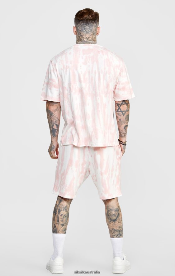 Men Apparel TB82N574 SikSilk Pink Tie Dye Jogger Short