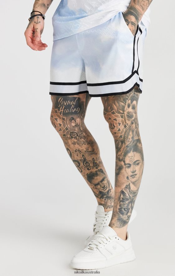 Men Apparel TB82N596 SikSilk White Taped Smart Short