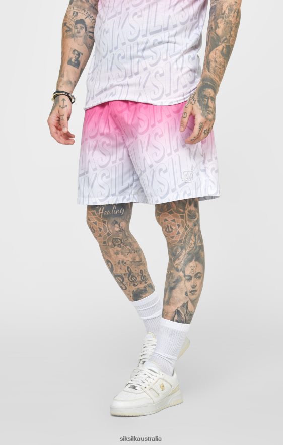 Men Apparel TB82N614 SikSilk Pink Logo Fade Swim Short