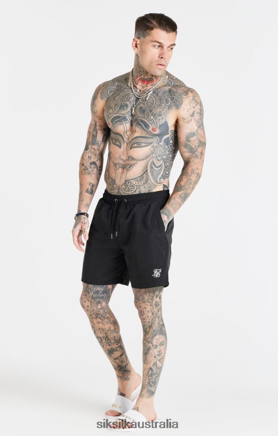 Men Apparel TB82N617 SikSilk Black Essential Swim Short
