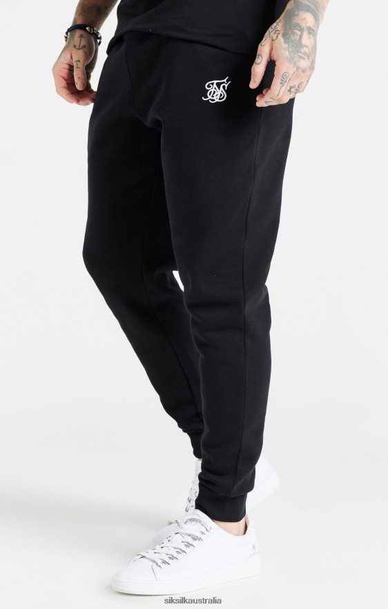 Men Apparel TB82N507 SikSilk Black Essential Cuffed Jogger