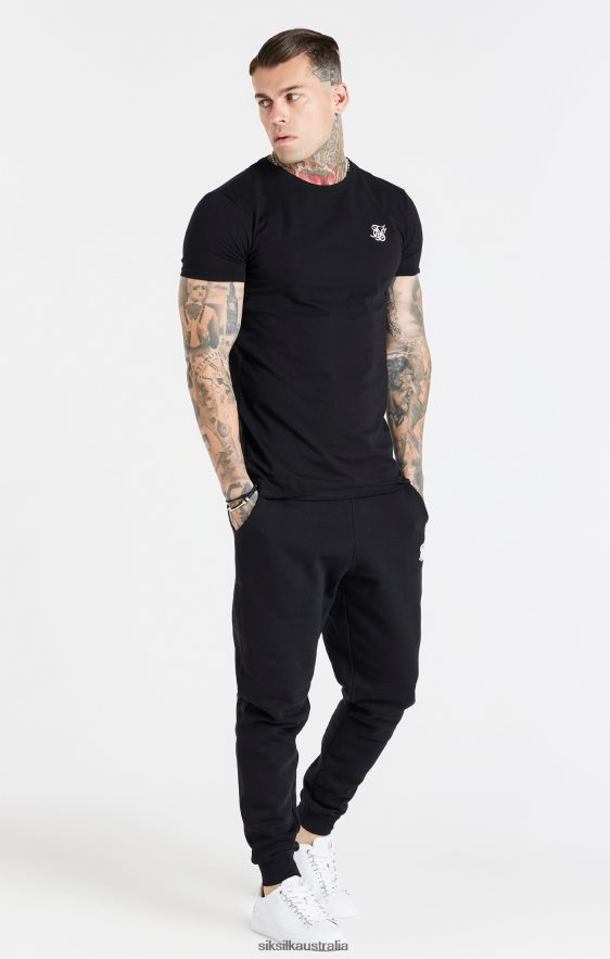 Men Apparel TB82N507 SikSilk Black Essential Cuffed Jogger