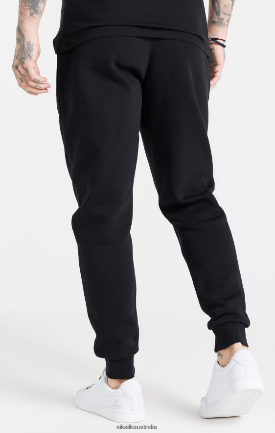 Men Apparel TB82N507 SikSilk Black Essential Cuffed Jogger