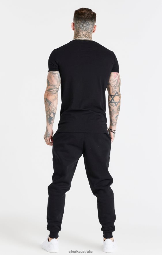 Men Apparel TB82N507 SikSilk Black Essential Cuffed Jogger