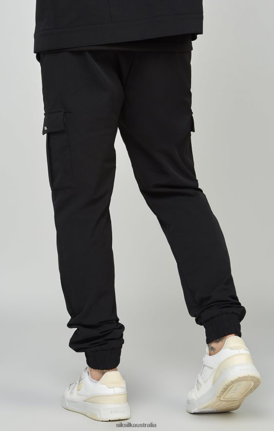 Men Apparel TB82N509 SikSilk Black Utility Cargo Jogger